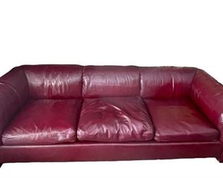 Cranberry leatherette sofa