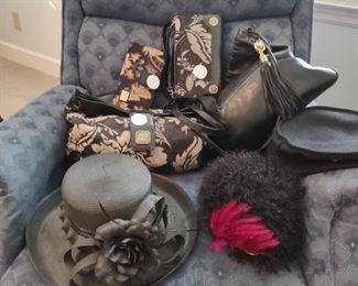 Some of the many Handbags and hats