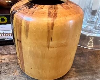 John Tomlin turned wood vase. 