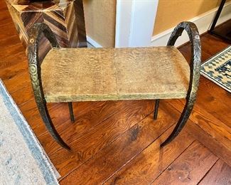 R & Y Augousti (Paris)
Pair of bronze and shagreen stools. 