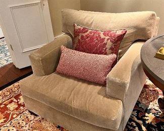 Pair of William Sonoma  mohair chairs. 