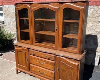 walnut veneer hutch