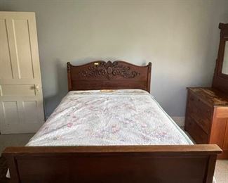1900s oak double bed