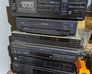 Lots of stereo equipment