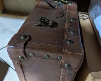 Vintage leather suitcase