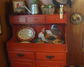 Dry sink with brick red paint