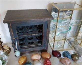 Decorative Eggs with Display Cabinet