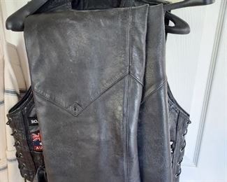 Harley Davidson Leather Riding Chaps Size small