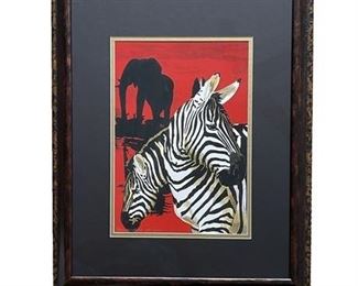 Lot 012
Contemporary Abstract Zebra Serigraph Signed and Numbered
