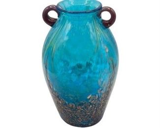 Lot 022m
Contemporary Art Glass Handled Vase
