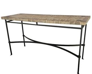 Lot 059
Stone and Wrought Metal Base Console Table