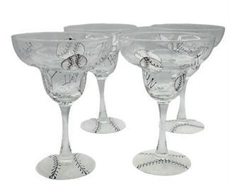 Lot 212
Hand Painted Baseball Game Themed Margarita Glasses