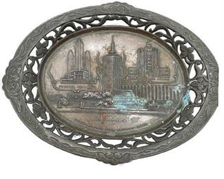 Lot 230
Vintage 1933 1934 Chicago Worlds Fair Souvenir Metal Tray