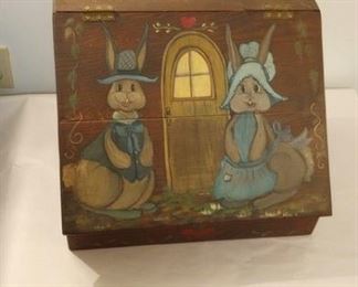 Wooden Bunny Bread Box