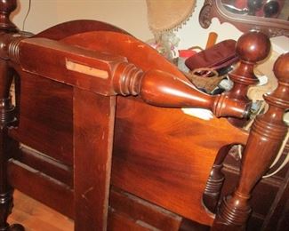Pair of  vintage "canon ball" twin beds