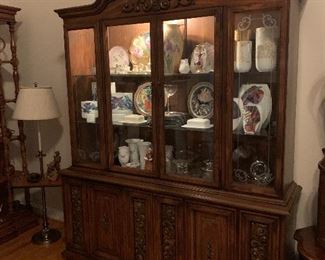 Curio not available for sale per owner. For display of Rosenthal porcelain and crystal.
