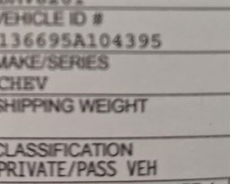 1965 Chevrolet Malibu Chevelle 4 Door - 71092 Miles