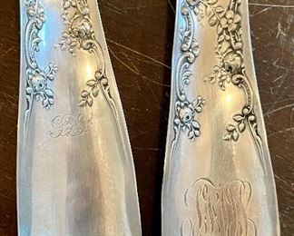 Sterling repousse shoe horns