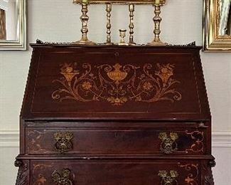 Antique Inlaid Secretary feat. Two Drawers