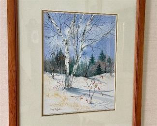 Winter Birch signed Mary Wheeler bottom left