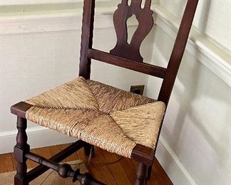 Vintage Rush Seat Chippendale Style Chair