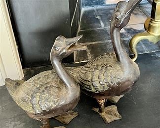 Hollow Metal Duck Pair