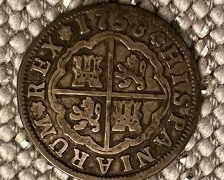 1758 Spanish Silver Coin