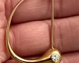 MCM 18K with Small Diamond Brooch