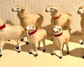 Antique Putz Wooly Sheep