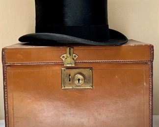 Collins and Fairbanks Beaver Skin Vintage Top Hat with Case