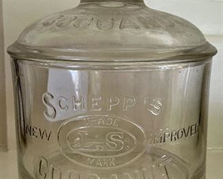 Schepp's New Improved Cocoanut Jar Soda Fountain Countertop Dispenser with Lid