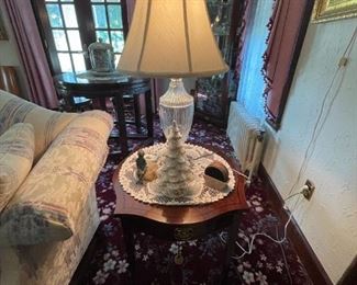 . . . a nice end table with crystal lamp
