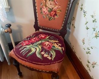 . . . a Victorian needle point chair