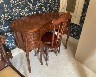. . . love this kidney bean desk in French Provincial style