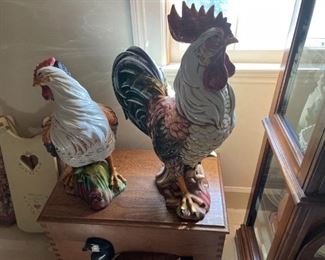 . . . a chicken and a rooster -- quite large