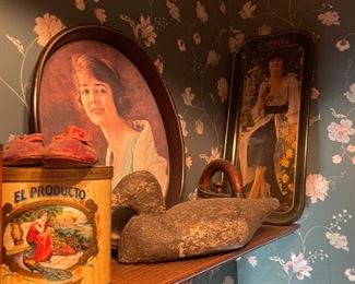 . . . vintage Coke trays and duck decoy