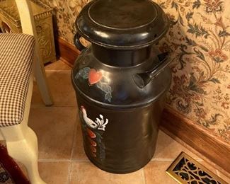 . . . an old milk can all gussied up!