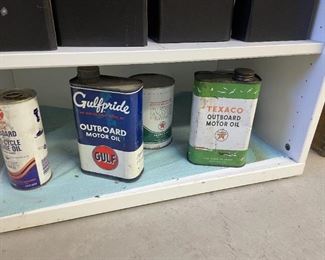 . . . and boat motor vintage cans