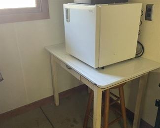 . . . dorm fridge and harvest table