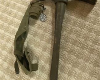 Military 1945 Diamond Calk Pick Ax with Cover