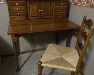 Pennsylvania House Ladies Flip Top Desk and Chair