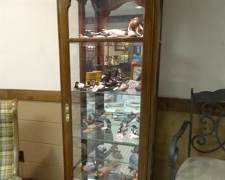 Cherry Wood Lighted Curio