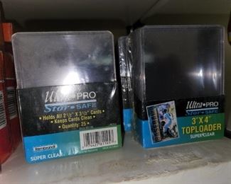 baseball card protective sleeves, about 12 packs