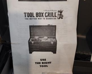 New tool box charcoal grill, with tool untensils