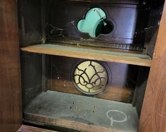 Inside antique cabinet