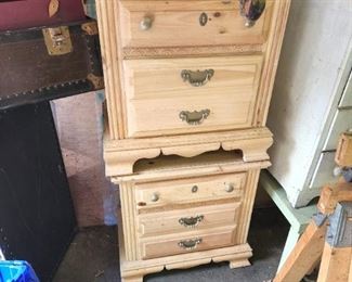 Pair of pine nightstands, ready for stain or paint
