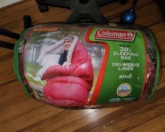 new, never opened Coleman 30 degree sleeping bag