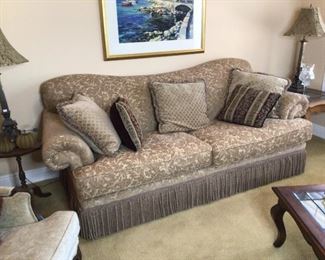 Tufted Oversize sofa with pillows $475. Text Steve at 619-540-9414, making deals.