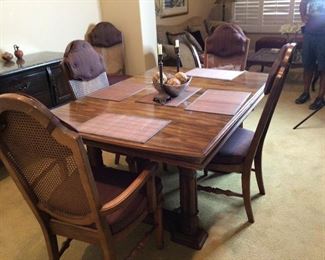 Dining room table, six chairs and three Leafs $500. Text Steve at 619-540-9414, making deals