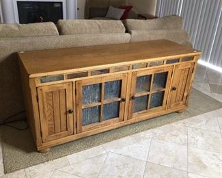 Mission style oak TV stand entertainment center $250. Text Steve at 619-540-9414 making deals